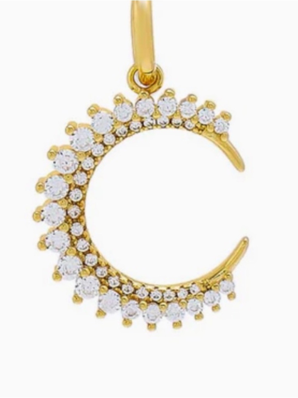 Adina Eden 14k Colored Half Circle Charm 3 Prong Necklace - Picture 4 of 5